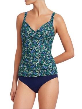 Lands' End Women's Sweetheart Wrap Underwire Tankini Top